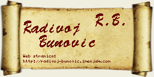 Radivoj Bunović vizit kartica